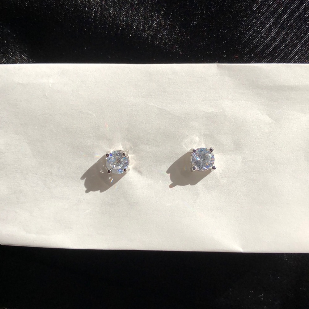 5mm Round Nickel Free CZ Studs Silver